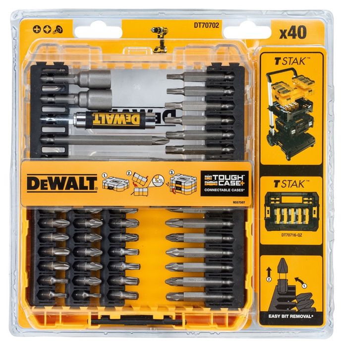 Комплект накрайници и битове DeWALT DT70702 / 40 части