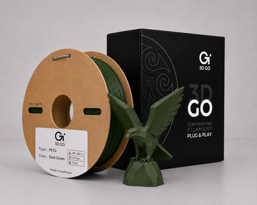 3D GO PETG темно-зеленый пластик для 3D печати