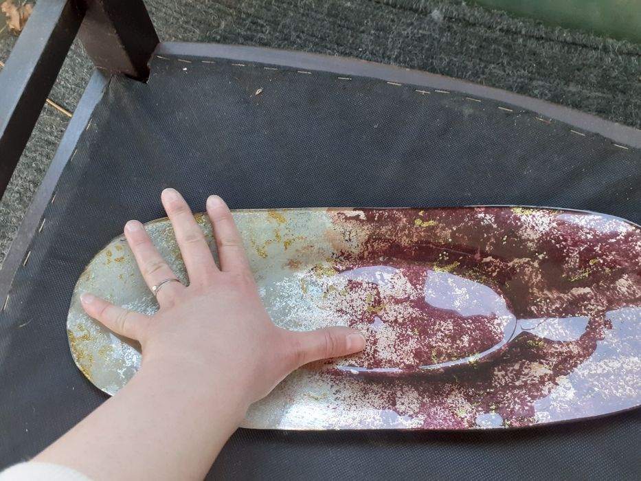 Плато/Стъклена фруктиера /за декорация/ декорация за  свещи