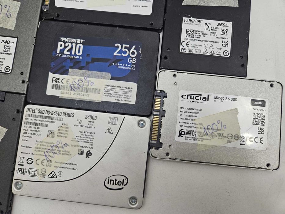 2.5" inch SSD SATA 240GB 250GB 256GB Intel Samsung Kingston Crucial