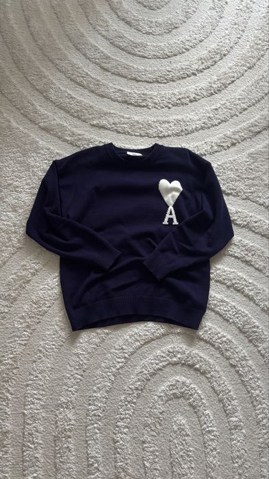 Pulover Ami Paris de Coeur albastru închis - Mărimea S/M