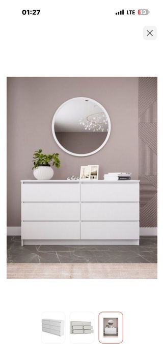 Комод белый  вместительный