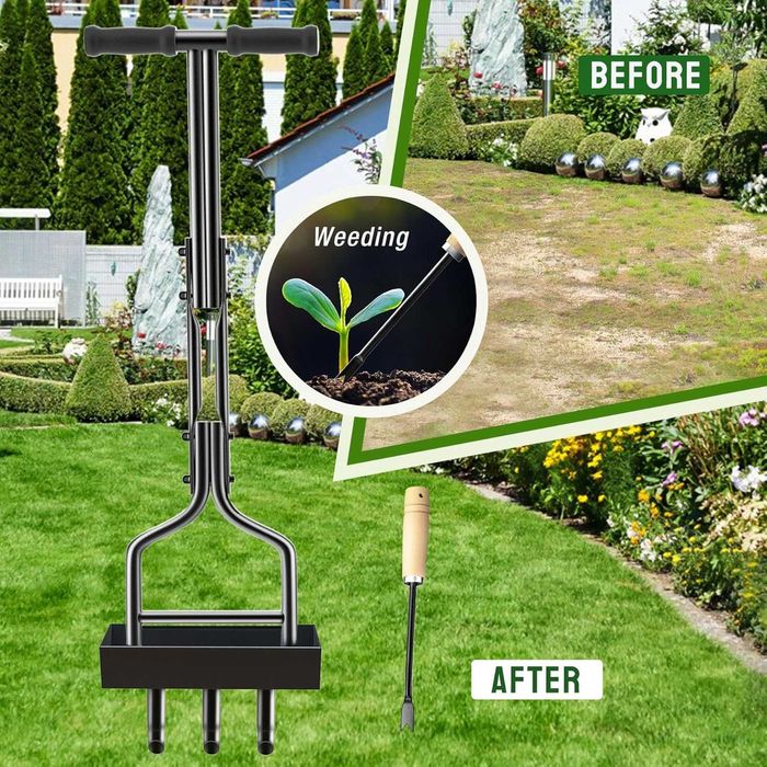 Aerator gazon cu dinți tubulari pentru un gazon perfect