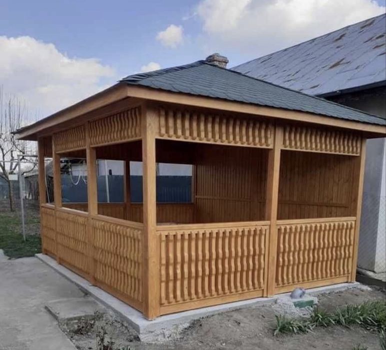 Pergole si terase din lemn rustic