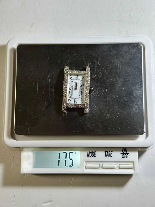 CEAS AUR alb 18K + 144 Diamante = 1.44CT - LAUSANNE - Model Cartier TANK - 17.5g. !