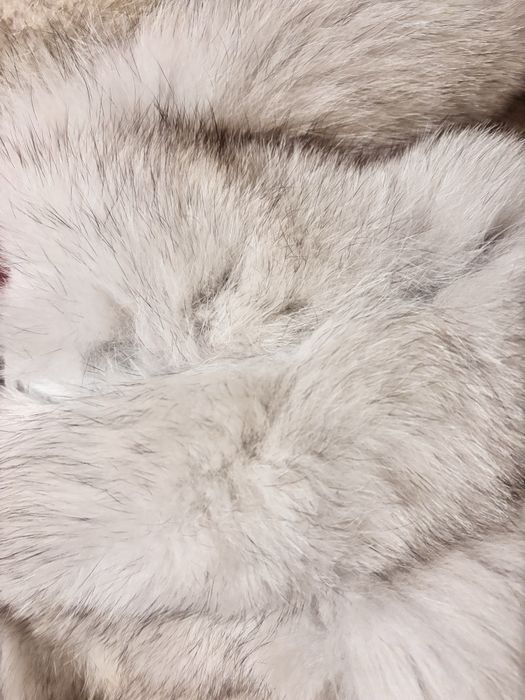 Палто естествен косъм от сребърна лисица