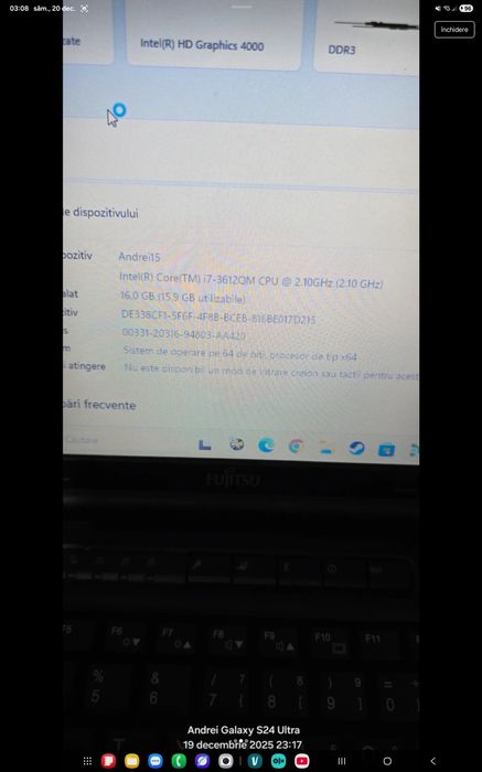 Vând leptop Fujitsu Lifebook E752