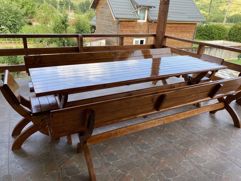 Set terasa masa cu banci si scaune foisor, terasa, filigorie