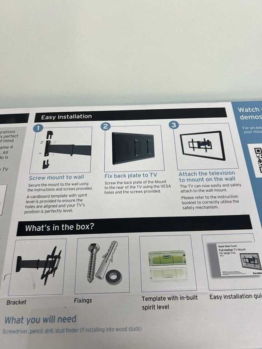 ТВ стойка телескопична (до 680 мм. от стената) SANDSTROM SFML16 37-75"