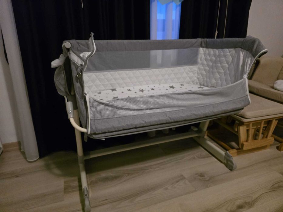 Pătuț copii Lionelo Theo – gri închis – stare foarte bună