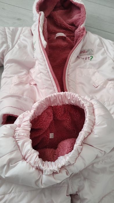 Бебешки зимен комплект розов 80 размер