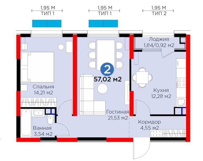 Новостройка, ЖК Бизнес класса 2-х комп с кадастром в Ипотеку