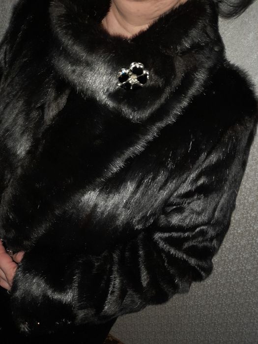 Шуба(мутон) - чёрный