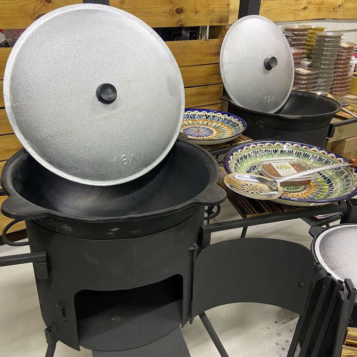 Комплект казан чугунный печь