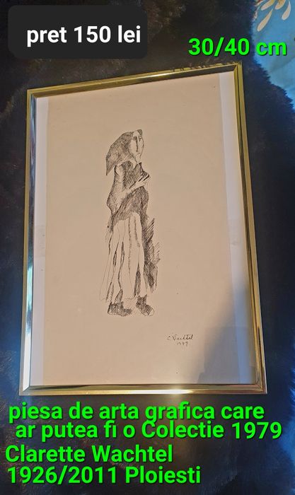 Gravura pe hartie cu semnatura