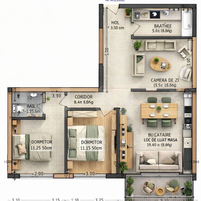 Apartament 3 camere, 71 mp, zona Calea Moldovei