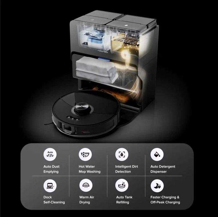 Робот-пылесос Roborock S8 MaxV Ultra черный, влажная и сухая уборка