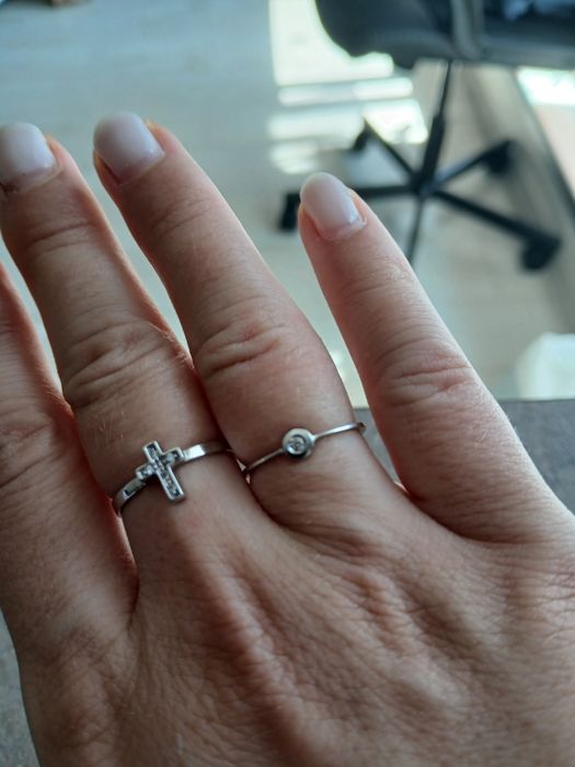 Inel  aur 14 K cu diamant ,marime 49