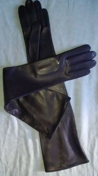 Manusi lungi piele 48-49 cm, piele nappa, marimea 6.5, 7