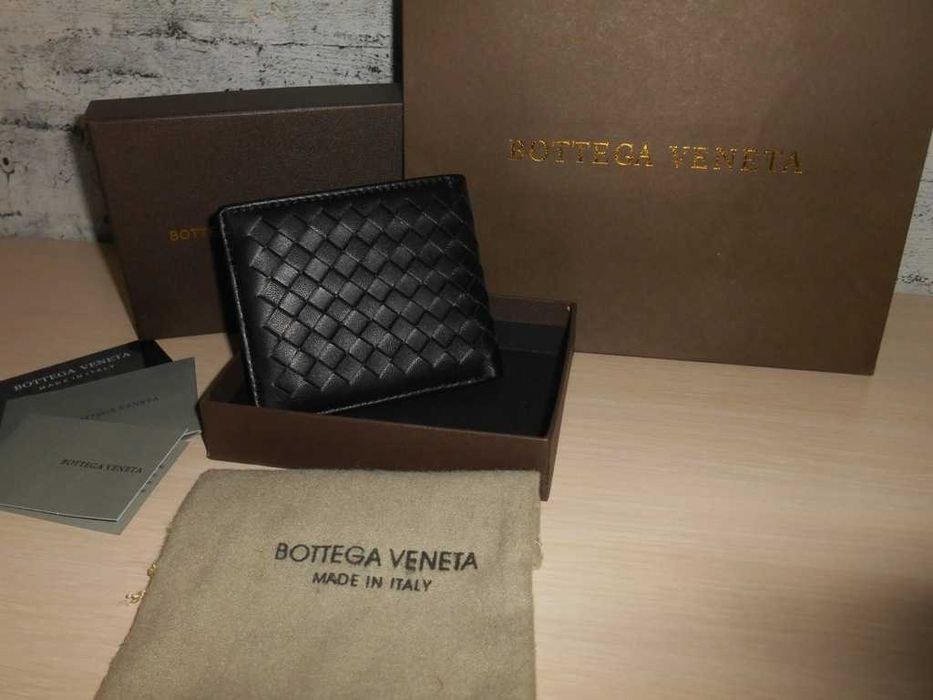 Мъжки портфейл Bottega Veneta естествена кожа
