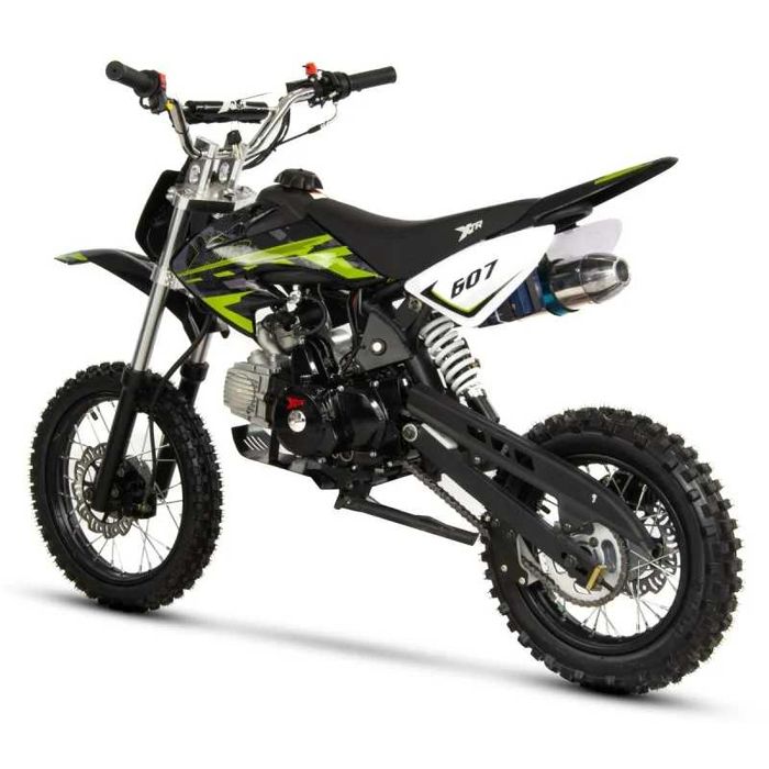 Motocicleta Cross/Enduro copii 4T XTR 607, 125cc, roti 17/14, pornire electromotor, culoare negru/lime