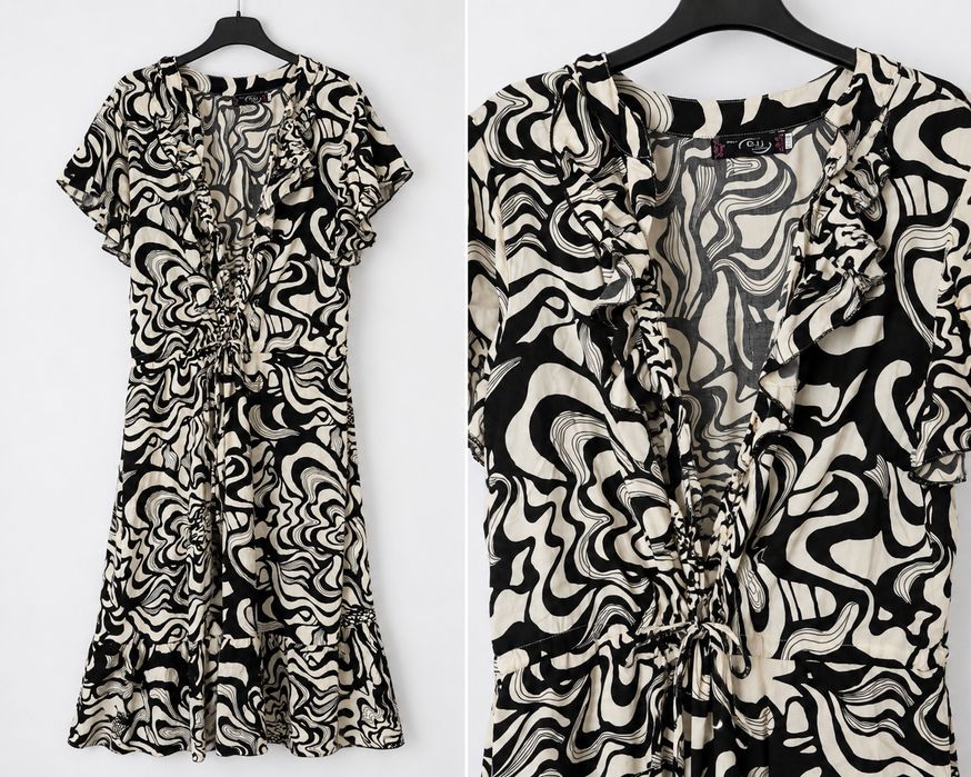 Rochie noua xl bumbac vaporoasa volane