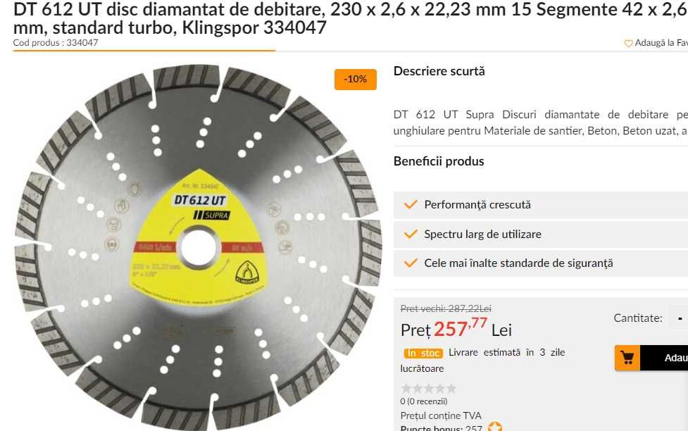 Prize de impact /Disc diamantat de debitare set imbusuri