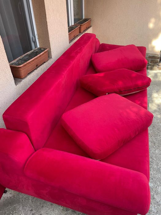 Canapea extensibila material textil cu lada depozitare