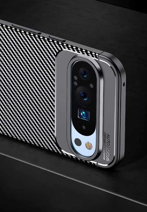 Google Pixel 9 / 9 Pro / 9A / 9 Pro XL -Удароустойчив Кейс Гръб CARBON