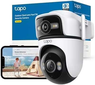 Нова Tapo 2K 3MP Dual Lens външна охранителна камера Alexa охрана дом