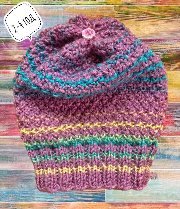 Детски ръчно плетени  шапки 2-4 год/ 5-10 год.