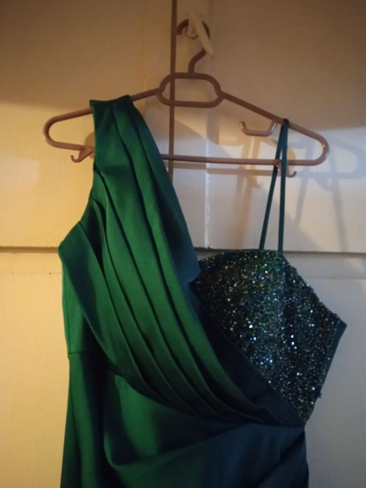 Rochie lunga Verde cu ștrasuri