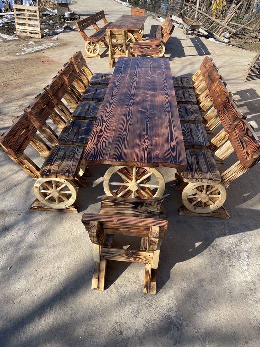 Masa din lemn. / mobilier rustic , Gradina , terasa , foisor