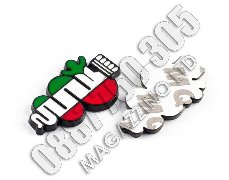 Метална Емблема за Алфа Ромео Змия с Италиански Флаг