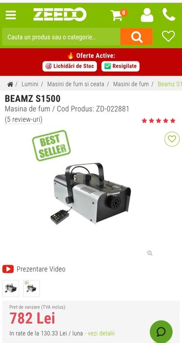 Masina Fum Beamz S1500