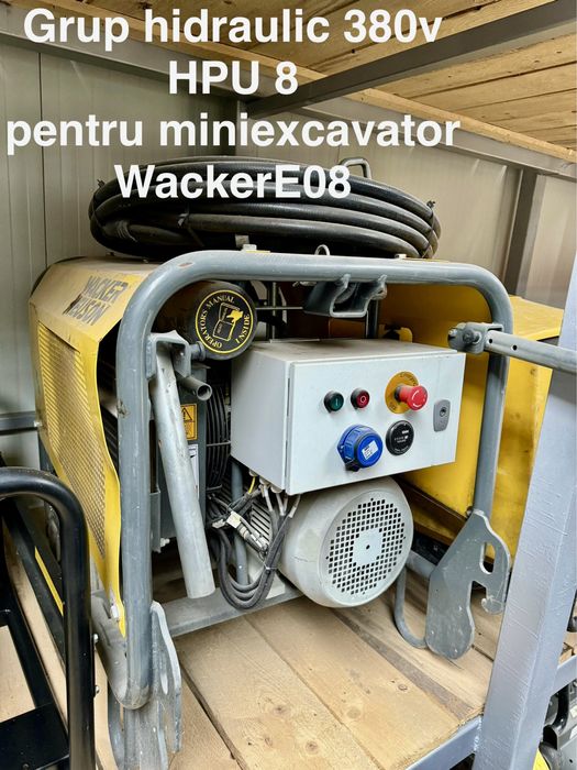 Miniexcavator 1.1 tone Wacker Neuson 2019 E08+grup hidraulic 380v HPU8
