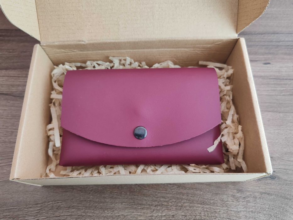 Ръчно изработен оригами портфейл от естествена кожа