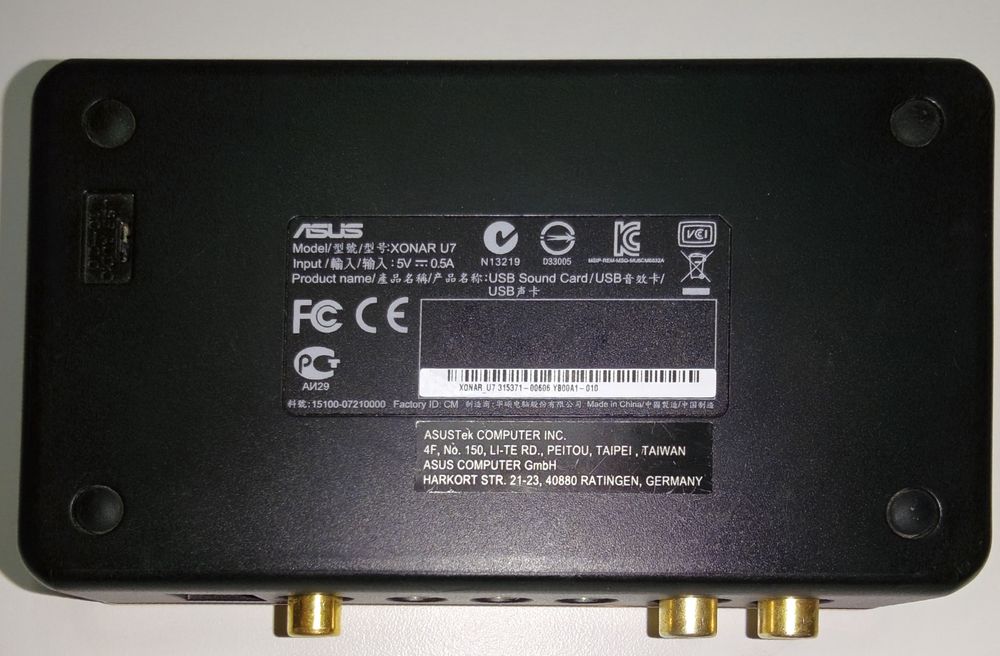 ASUS Xonar U7 – placă de sunet externă USB, 7.1, DAC 24-bit