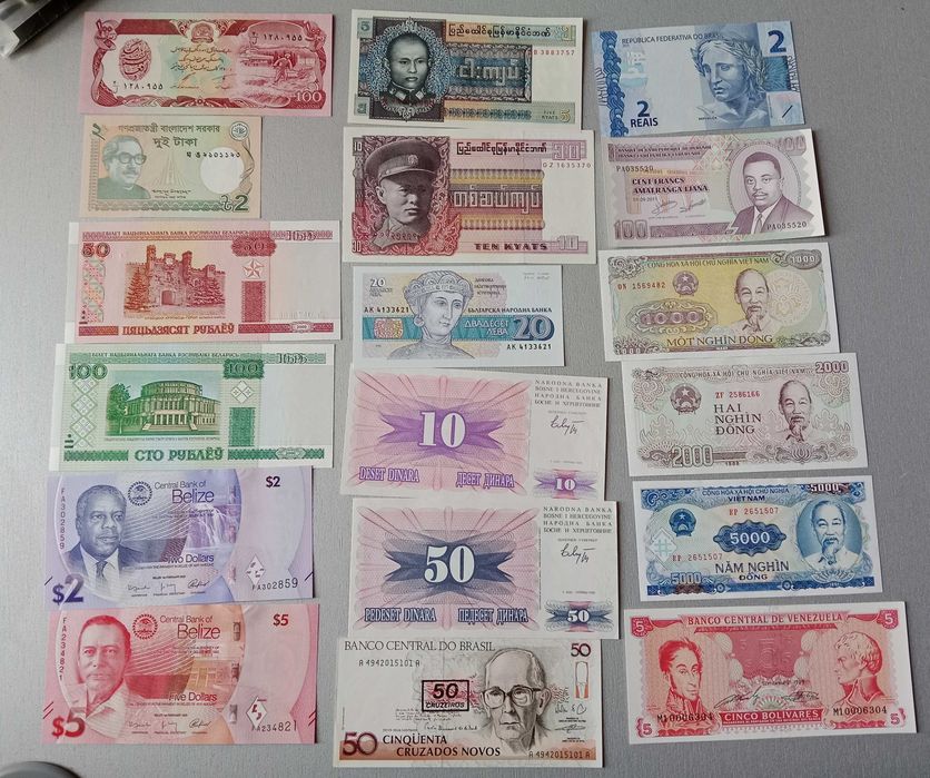 Продам банкноты разных стран, состояние UNC