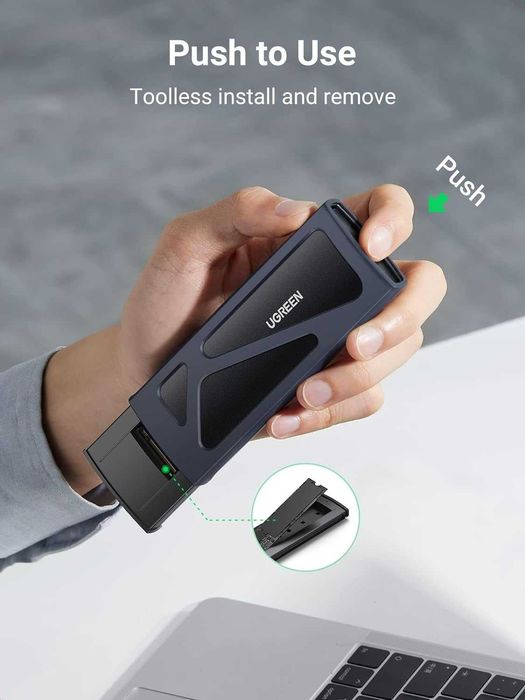 Adaptor SSD M.2 NGFF PCIe / NVMe la USB 3.0 USB-C rack extern carcasa