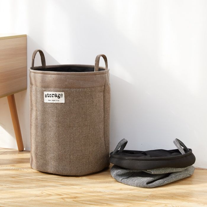 Корзина для хранения одежды и вещей из плотной ткани
