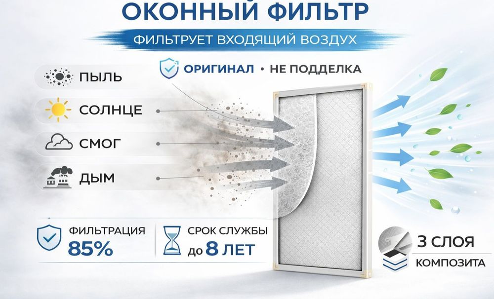 Нано-фильтры. Трёхслойные нано-сетки на окна.