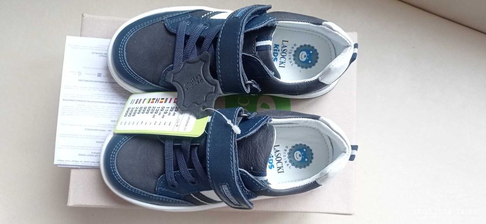 Детски обувки / сникърси Lasocki Kids сини, естествена кожа,  нови