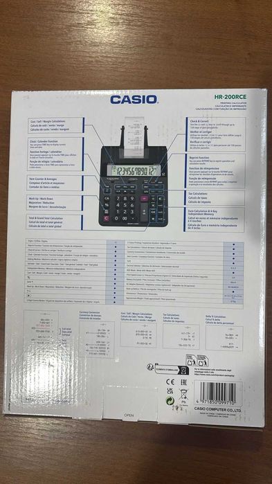 Калькулятор печатающий CASIO HR-200RCE-W-EC