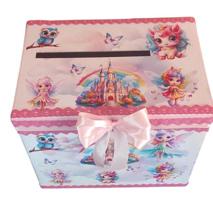 Cutie dar botez - Zâne, castele, unicorn