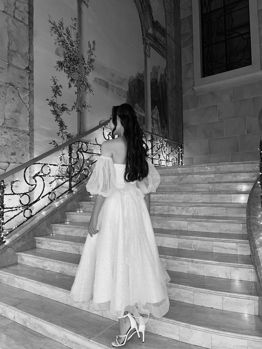 Прокат Белого блестящего платья