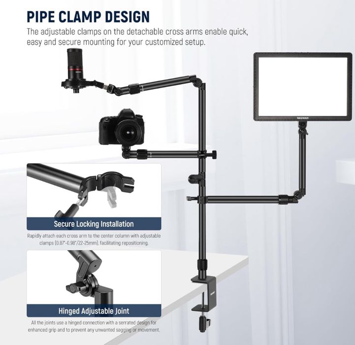 Стойка за бюро. Система. камера. Влог. продукти. гейминг. видео. фото.