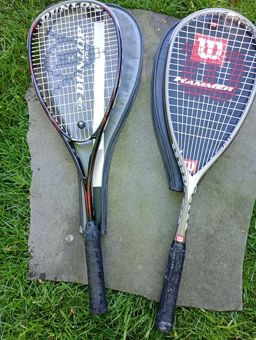 Rachete squash Dunlop blackstorm și Wilson Hammer pro