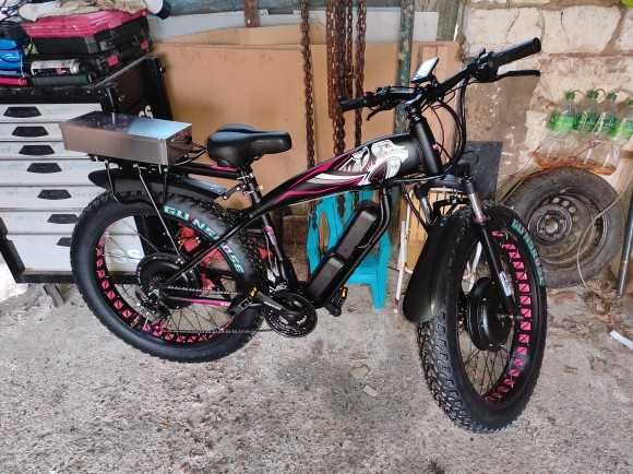 Электро велосипед(фэтбайк) полноприводный 4000 Вт, 48 В, 32 А/ч