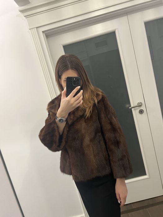 Haina blana naturala de nurca baby,calitate LUX,noua